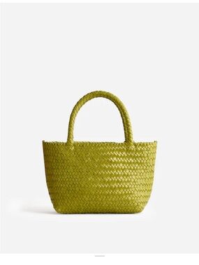 Madewell The Signature Woven Mini Tote in Ripened Kiwi